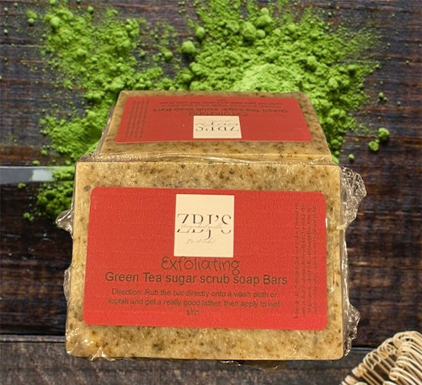 Sugar Scrub Soap Bars Charcoal, Green Tea, Rose, Lavender