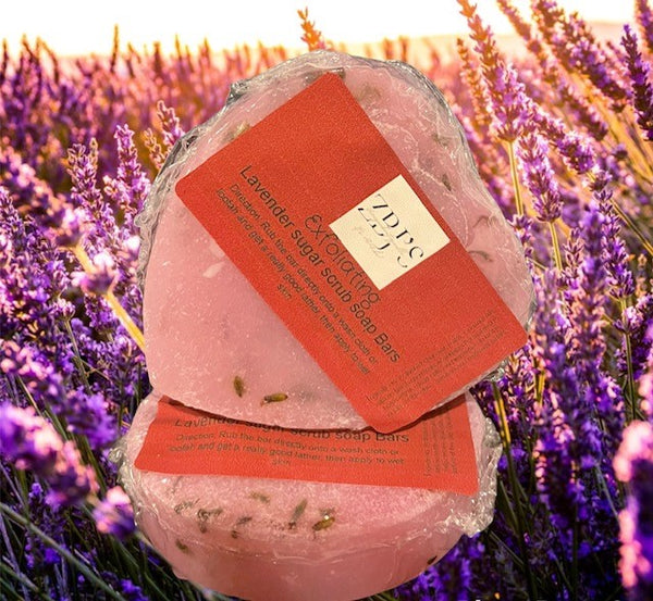 Sugar Scrub Soap Bars Charcoal, Green Tea, Rose, Lavender