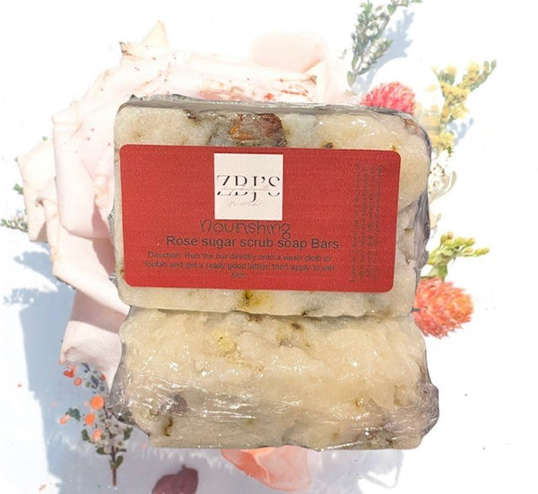 Sugar Scrub Soap Bars Charcoal, Green Tea, Rose, Lavender