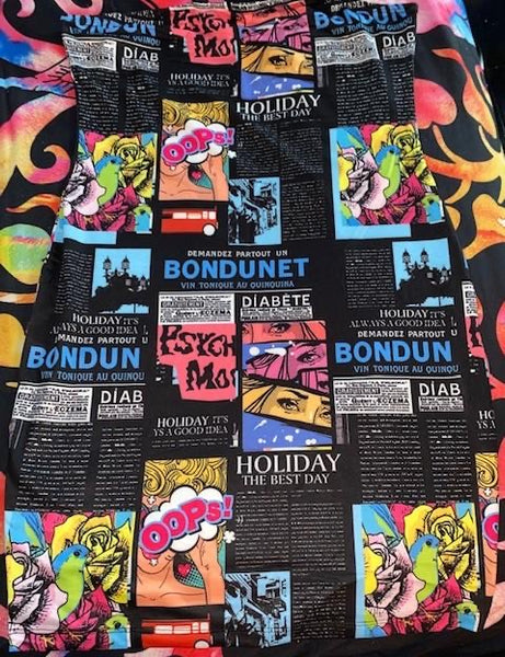 Newspaper Print Bodycon Dress