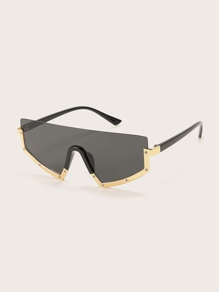 <transcy>(Gotas) Gafas de sol con montura de metal medio superior</transcy>